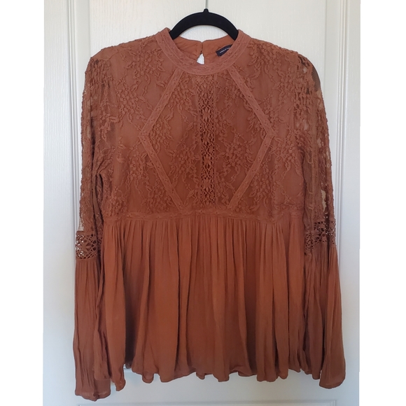 High Neck Lace Blouse - Picture 2 of 6